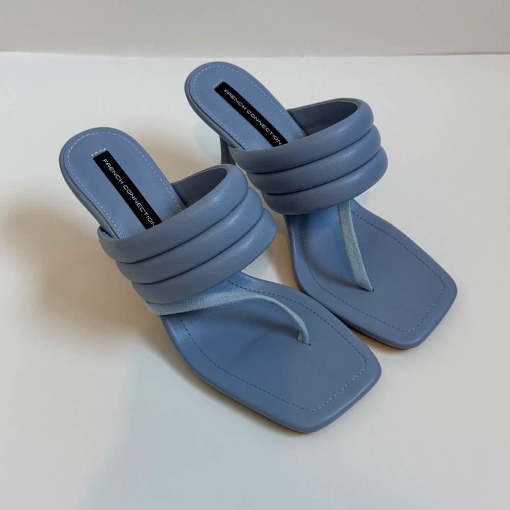 French Connection Women's Light Blue Valerie Slip On Heels Sandals Size 6 NWB